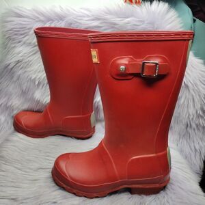 Hunter Original Red Tall Reflective Rain Boots Youth Size 13 Boy/ 1 Girl